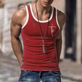 Faith Mens Graphic Vest Men'S Top Sleeveless Shirt For Letter Crew Neck Clothing Apparel 3D Print Daily Sports Fashion Designer Muscle Grey Cotton Tshirt