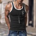 Faith Mens Graphic Vest Men'S Top Sleeveless Shirt For Letter Crew Neck Clothing Apparel 3D Print Daily Sports Fashion Designer Muscle Grey Cotton Tshirt