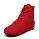 Unisex Ballet Shoes Jazz Shoes Dance Sneakers Ballroom Shoes Performance Practice Sneaker Split Sole Flat Heel Lace-up Red White Black