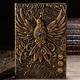 8 Types Embossed Leather Journal Diary Business Notebook Agenda Antique Handmade Relief Notebook Phoenix Immortal Bird Travel Notebook Agenda Book Gift for Friends Size A5 (8.4x5x0.7 Inches)