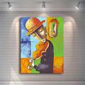 Abstract Picasso Man Playing Musical Instrument Poster Grace Woman Oil Painting on Canvas Nordic Jazz Violin Prints Home Decor