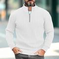 Men's Knitwear Pullover Knit Regular Half Zip Slim Fit Plain Stand Collar Basic Modern Contemporary Work Daily Wear Clothing Apparel Winter Autumn Wine Black M L XL