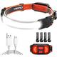 1pc 1000 Lumens USB Rechargeable LED Headlamp with Red Taillight for Outdoor Activities - Lightweight Waterproof and Ideal for Camping Running and Hiking