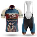 21Grams Men's Cycling Jersey with Bib Shorts Cycling Jersey Set Short Sleeve Mountain Bike MTB Road Bike Cycling Black Royal Blue Green Oktoberfest Beer Bike Clothing Suit 3D Pad Breathable Moisture