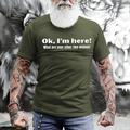 Ok I 'M Here What Are Your Other Two Wishes Mens 3D Shirt Grey Winter Cotton Graphic Prints Letter Old People Black Blue Khaki Tee Men'S Blend Basic Modern Contemporary