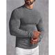 Men's T shirt Tee Knit Tee Ribbed Knit tee Tee Top Long Sleeve Shirt Color Block Pit Strip Crew Neck Street Vacation Long Sleeve Clothing Apparel Fashion Designer Basic