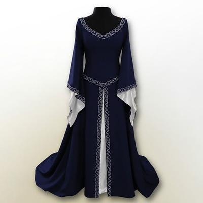Medieval Renaissance Cocktail Dress Prom Dress Ren Faire Viking Outlander Elven Women's Celtic Fantasy Royal Halloween Carnival Masquerade Party LARP Ren Faire Adults' Dress