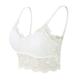 Women's Lace Bras Fixed Straps Sheer Bras Full Coverage V Neck Breathable Push Up Lace Pure Color Pull-On Closure Christmas Date Casual Daily Xmas Nylon 1PC Black White