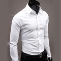 Men's Business Shirt Basic Dress Workwear Formal Shirts Regular Fit Long Sleeve Classic Collar Solid Colored Polyester Black White Pink 2024