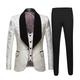 Derby White Yellow Pink Men's Prom Suits Party Prom Tuxedos 3 Piece Jacquard Shawl Collar Tailored Fit Single Breasted One-button 2024