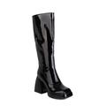 Women's Boots Costume Shoes Go Go Boots Costume Boots Party Daily Solid Colored Mid Calf Boots Winter Chunky Heel Round Toe Elegant Fashion PU Zipper Black White Red