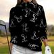 Women's Golf Pullover Sweatshirt Black White Yellow Long Sleeve Top Fall Winter Ladies Golf Attire Clothes Outfits Wear Apparel