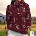 Women's Golf Pullover Sweatshirt Black White Yellow Long Sleeve Top Fall Winter Ladies Golf Attire Clothes Outfits Wear Apparel