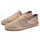 foreign trade cross-border four seasons men's casual shoes a pedal flat lazy canvas shoes straw woven breathable linen fisherman shoes