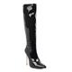 Women's Boots Ladies Shoes Valentines Gifts Sexy Boots Heel Boots Valentine's Day Daily Solid Color Knee High Boots Stiletto Pointed Toe Sexy Casual Patent Leather Zipper Black White Red