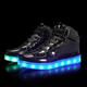 Men's Sneakers LED Shoes Light Up Shoes Skate Shoes High Top Sneakers Walking Sporty Casual School Outdoor Dailywear PU Breathable Wear Proof Lace-up Magic Tape Black White Silver Summer