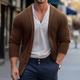Men's Cardigan Knitwear Ribbed Knit Cropped Knitted Plain Shawl Collar Warm Ups Modern Contemporary Daily Wear Going out Clothing Apparel Fall Winter Blue Green M L XL