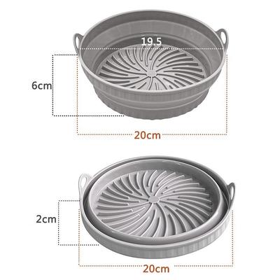 2 Pack Air Fryer Silicone Pot, Food Safe Nonstick Air Fryer Silicone, Heat Resistant, Easy Clean, Reusable Replacement Flammable Parchment Liner, Suitable for Fryer, Oven, Microwave