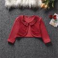 Kids Girls' Cardigan Solid Color School Long Sleeve Button Active 7-13 Years Spring Red plus velvet White plus velvet Black