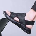 Men's Sandals Gladiator Woven Shoes Walking Casual Daily Tissage Volant Elastic Band Black Summer