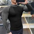 Men's T shirt Tee Gym Shirt Compression Shirt Training Shirt Workout Shirts Stand Collar Long Sleeve Training Sports Outdoor Fitness Casual Daily Gym Quick dry High Stretch Sweat wicking Soft Color