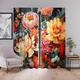 2 Panels Curtains For Living Room Bedroom, Flowers Curtain Drapes for Bedroom Door Kitchen Window Treatments Thermal Insulated Room Darkening