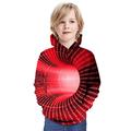 Kids Boys 3D Vertigo Hoodie Long Sleeve Optical Illusion Print Pocket Green Red Yellow Children Tops Fashion Hoodie