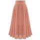 Women's Skirt Swing Work Skirts Long Skirt Maxi Skirts Pleated Patchwork Solid Colored Office / Career Autumn / Fall Polyester Chiffon Satin Elegant Basic Summer Black Pink Blue Green