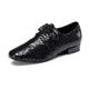 Men's Latin Shoes Ballroom Shoes Modern Shoes ShoesFor Men Professional Ballroom Dance Waltz Leatherette Loafers Party /Prom Fashion Solid Color Thick Heel Closed Toe Lace-up Adults' Black