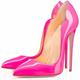 Women's Heels Pumps Stilettos Party Work Club Color Block Solid Colored High Heel Stiletto Heel Pointed Toe Business Sexy Classic Patent Leather Shoes With Red Bottoms Black Red Nude Summer Spring