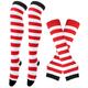 2PCS Over Knee Striped Socks and Long Arm Warm Gloves Set Christmas Socks Women's Y2K Retro Xmas Accessories