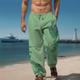 Animal Turtle Printed Men's Hawaiian Cotton Linen Pants Elastic Drawstring Design Pants Trousers Straight-Leg Trousers Outdoor Daily Wear Streetwear 20% Linen Mid Waist Elasticity Pants