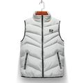 Men's Puffer Vest Gilet Quilted Vest Cardigan Outdoor Street Daily Going out Streetwear Sporty Fall Winter Pocket Full Zip Polyester Warm Breathable Solid Color Zipper Stand Collar Regular Fit Black