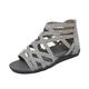 Women's Sandals Wedge Sandals Gladiator Sandals Roman Sandals Plus Size Outdoor Daily Beach Summer Wedge Heel Open Toe Vintage Casual Minimalism Canvas Zipper Solid Color Dark Grey Leopard Black