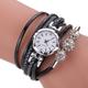 Wrist Watch Quartz Watch for Women Analog Quartz Fashion Silver Crystal Clock Quartz Watch Luxury Casual Bling Rhinestone Ladies Bracelet Alloy