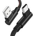 Micro USB Type C Cable 2.4A Fast Charger USB Cord 90 Degree Elbow Nylon Braided Data Cable For Samsung/Sony/Xiaomi Android Phone