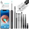 Rechargeable Ear Wax Removal Endoscope Kit with 5 Scoops, 8 Picks, and 1080P Camera, 1296P FHD Wireless Ear Otoscope with 6 LED 3.6mm Visual Ear Scope Camera