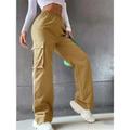 Women's Cargo Pants Pants Trousers Parachute Pants Plain Pocket Full Length Micro-elastic High Waist Streetwear Casual Casual Sports ArmyGreen off white S M Summer Spring