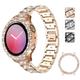 Smart Watch Band for Samsung Galaxy Watch 5 40/44mm Watch 4 Classic 42/46mm Watch 4 40/44mm Watch Active 2 40mm Stainless Steel Rhinestone Smartwatch Strap with Case Bling Diamond Jewelry Bracelet