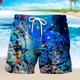 Men's Board Shorts Swim Shorts Swim Trunks Summer Shorts Beach Shorts Drawstring with Mesh lining Elastic Waist Graphic Fish Ocean Breathable Quick Dry Short Holiday Beach Hawaiian Designer 1 2