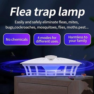 Flea Traps for Inside Your Home, Flea Light Trap for Indoor Flea Infestation, Flea Lamp Catcher Killer For Insect Bedbug Moth Mosquito Fly Ant Cockroach