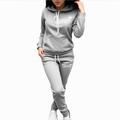 Women's Hoodie Tracksuit Pants Sets Letter Outdoor Casual Drawstring Print Black Long Sleeve Warm Sports Hooded Fall Winter