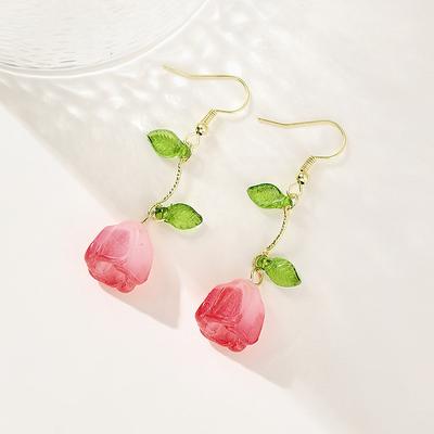 1 Pair Drop Earrings For Women's Party Evening Gift Prom Alloy Classic Fashion Roses