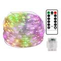 10M 100LED Waterproof Remote Control 8 Function Copper Wire LED String Lights Outdoor String Lights AA Battery-Powered Fairy Light Christmas Wedding Birthday Family Party Room Decoration Without Batte