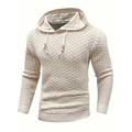 Men's Pullover Sweater Jumper Ribbed Knit Regular Drawstring Classic Plain Hooded Modern Contemporary Work Daily Wear Clothing Apparel Winter Black Beige M L XL