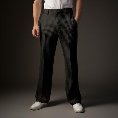 Men's Waffle Dress Pants Trousers Slacks Suit Pants Front Pocket Straight Leg Plain Comfort Wedding Business Daily Fashion Chic Modern Black White