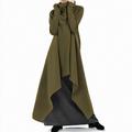 Women's Maxi Dress Winter Dress Sweat Dress Long Dress Maxi Dress Black Wine Army Green Long Sleeve Color Block Patchwork Fall Winter Autumn Turtleneck Stylish Fall Dress Loose Fit