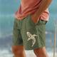 Men's Cotton Shorts Summer Shorts Beach Shorts Print Drawstring Elastic Waist Animal Fish Comfort Breathable Short Outdoor Holiday Going out Cotton Blend Hawaiian Casual White Blue White