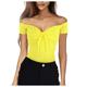 Women's Shirt Going Out Tops Blouse Concert Tops Black Yellow Wine Graphic Short Sleeve Daily Basic Sexy Casual Off Shoulder Regular S
