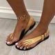 Women's Sandals Flat Sandals Gladiator Sandals Roman Sandals Daily Beach Solid Color Solid Colored Flat Sandals Summer Flat Heel Round Toe Vintage Casual Minimalism Faux Leather PU Ankle Strap Black